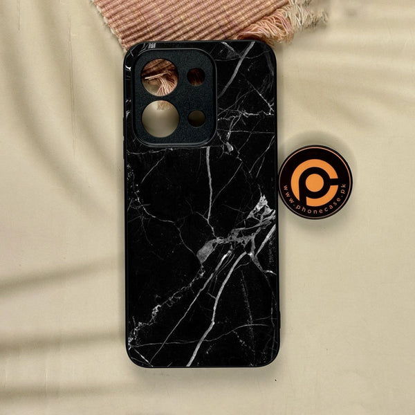 Xiaomi Redmi 15C - Black Marble Design 2 - Premium Metal Printed Soft Bumper Shock Proof Case