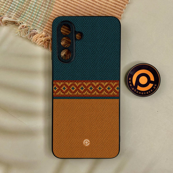 Samsung Galaxy A55 5G - Classic Weave Design 4 - Premium Metal Printed Soft Bumper Shock Proof Case