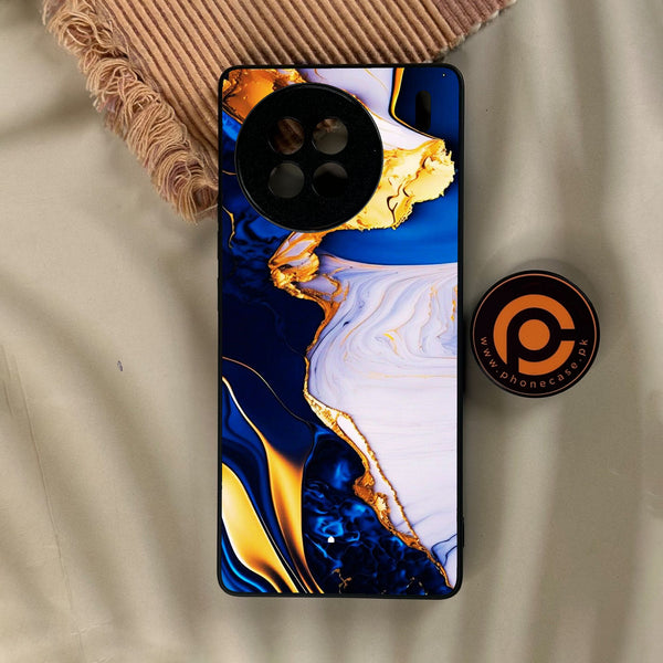 Vivo X90s - Blue Golden Marble - Premium Metal Printed Soft Bumper Shock Proof Case