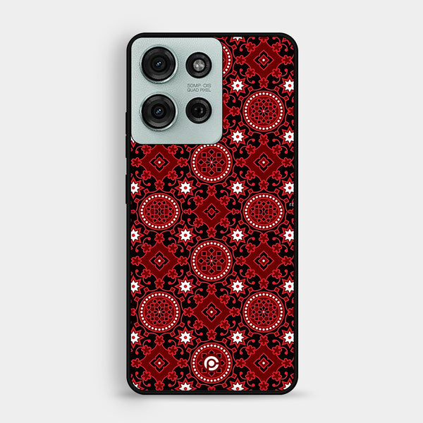 Motorola Moto G75 - Ajrak Design 6 - Premium Metal Printed Soft Bumper Shock Proof Case