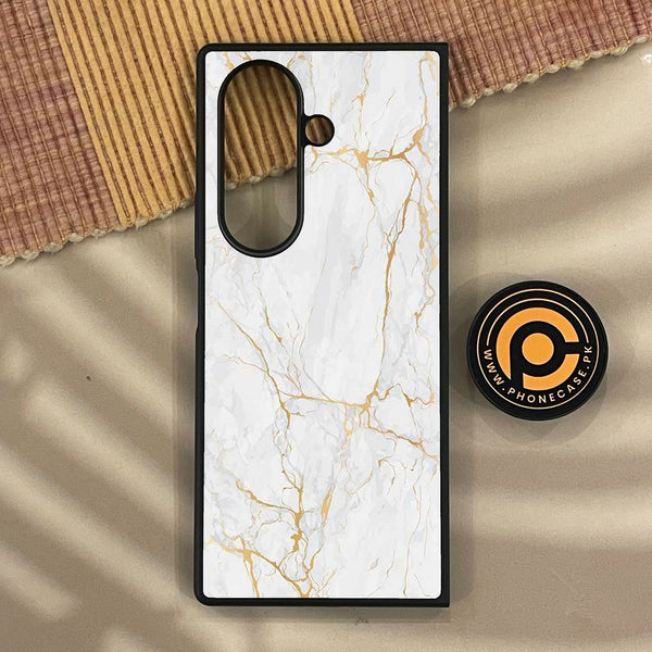 Samsung Galaxy Z Fold 8 - White Design 8 - Premium Metal Printed Soft Bumper Shock Proof Case