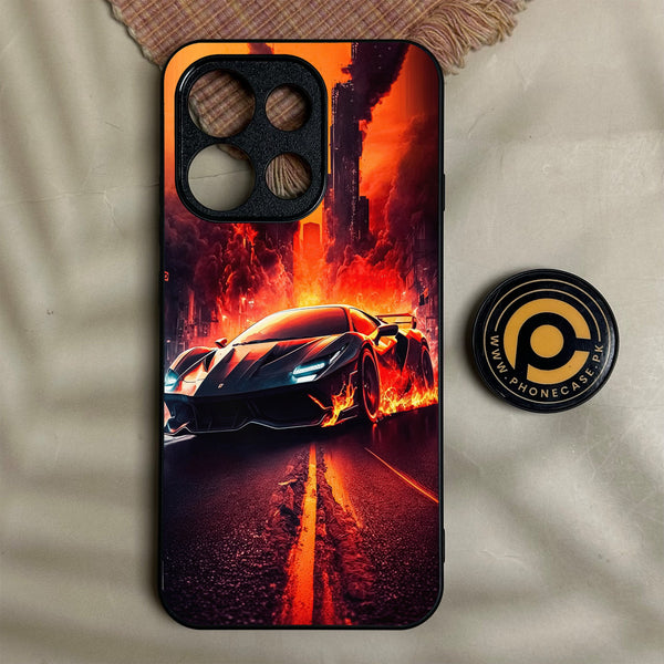 Oppo Reno 16f - Racing Design 1 - Premium Metal Printed Soft Bumper Shock Proof Case