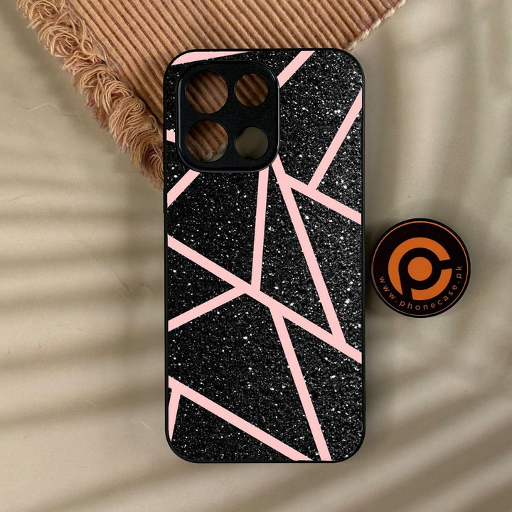 OnePlus Turbo 6 - Black Sparkle Glitter With Rosegold - Premium Metal Printed Soft Bumper Shock Proof Case