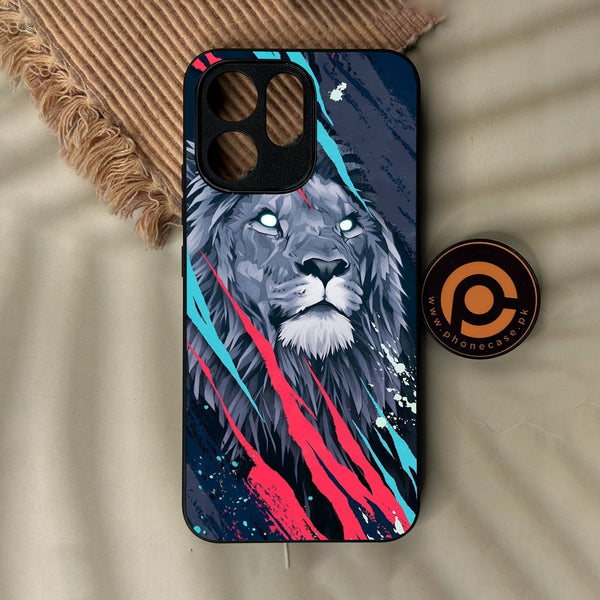 Oppo Reno 15 Pro - Abstract Animated Lion - Premium Metal Printed Soft Bumper Shock Proof Case