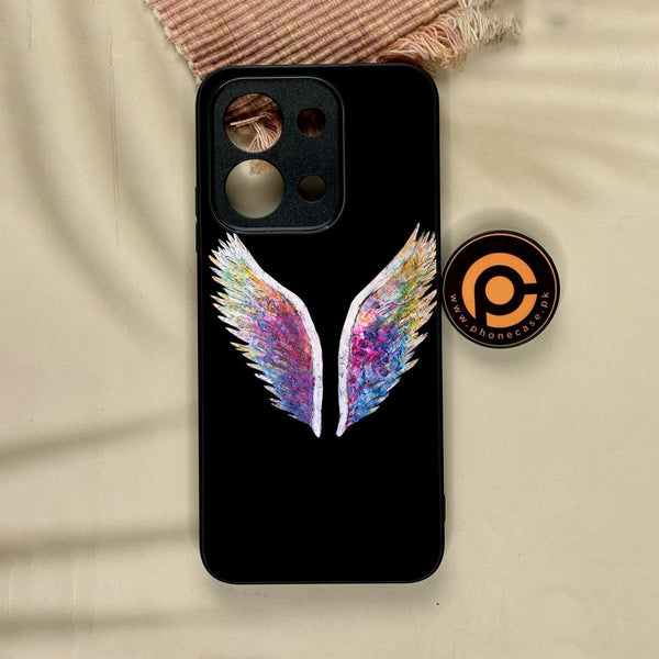 Xiaomi Poco C85 - Angel Wings Design 3 - Premium Metal Printed Soft Bumper Shock Proof Case