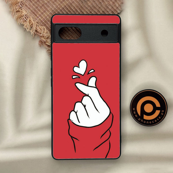 Google Pixel 6a - Finger Heart Bts - Premium Metal Printed Soft Bumper Shock Proof Case