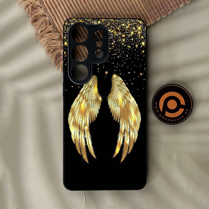 Samsung Galaxy S26 Ultra - Angel Wings Design 1 - Premium Metal Printed Soft Bumper Shock Proof Case