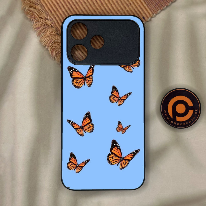 Oppo A6C - Butterflies Design 3 - Premium Metal Printed Soft Bumper Shock Proof Case