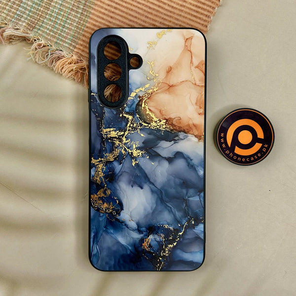 Samsung Galaxy A17 - Blue Marble Design 9 - Premium Metal Printed Soft Bumper Shock Proof Case