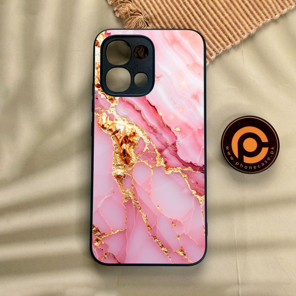 Oppo A6 Pro - Pink Marble 2.0 Design 6 - Premium Metal Printed Soft Bumper Shock Proof Case