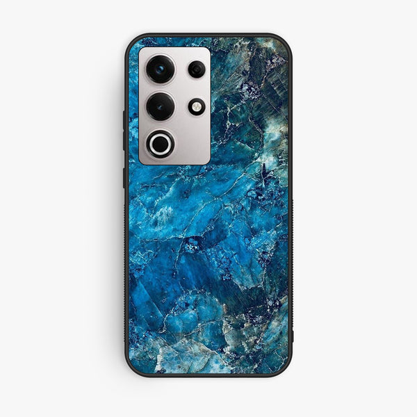 Itel S25 Ultra - Blue Marble Design 10 - Premium Metal Printed Soft Bumper Shock Proof Case