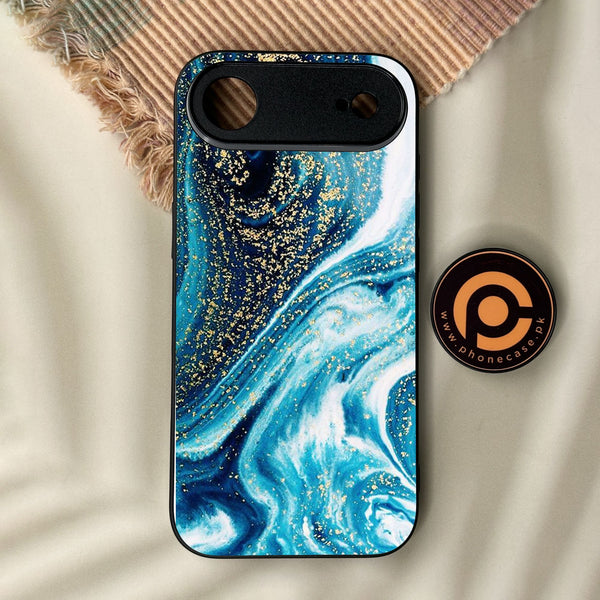 iPhone Air - Blue Marble Design 5 - Premium Metal Printed Soft Bumper Shock Proof Case