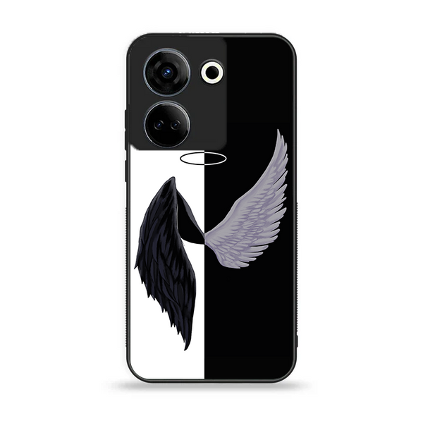 Tecno Camon 20 / 20 pro  - Angel Wings 2.0 Design 5 - Premium Printed Glass soft Bumper shock Proof Case CS-21353 CS-35267