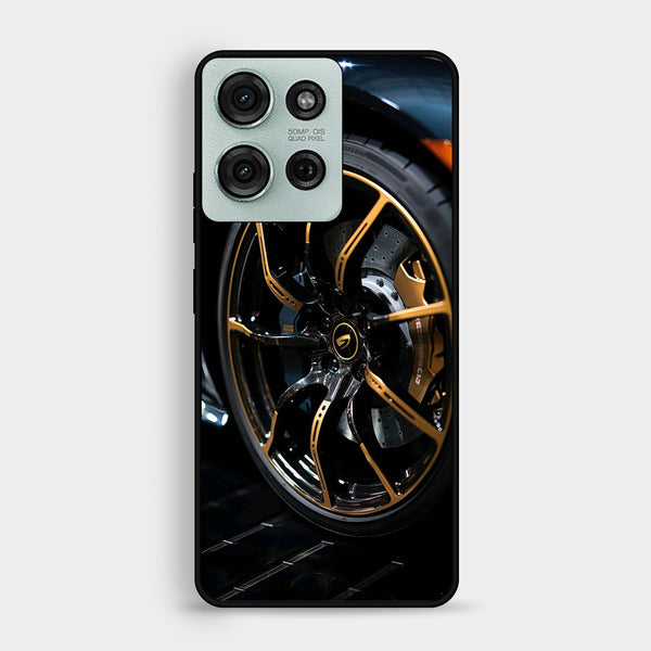 Motorola Moto G75 - Racing Car Red Blade Rim - Premium Metal Printed Soft Bumper Shock Proof Case