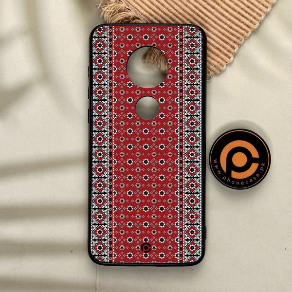 Motorola Moto G7 - Ajrak Design 12 - Premium Metal Printed Soft Bumper Shock Proof Case
