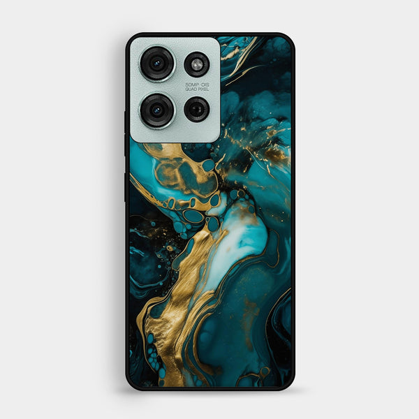 Motorola Moto G75 - Liquid Marble Design 3 - Premium Metal Printed Soft Bumper Shock Proof Case