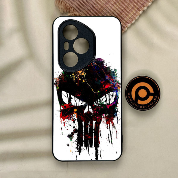 Honor 400 Pro - Punisher Skull Design - Premium Metal Printed Soft Bumper Shock Proof Case