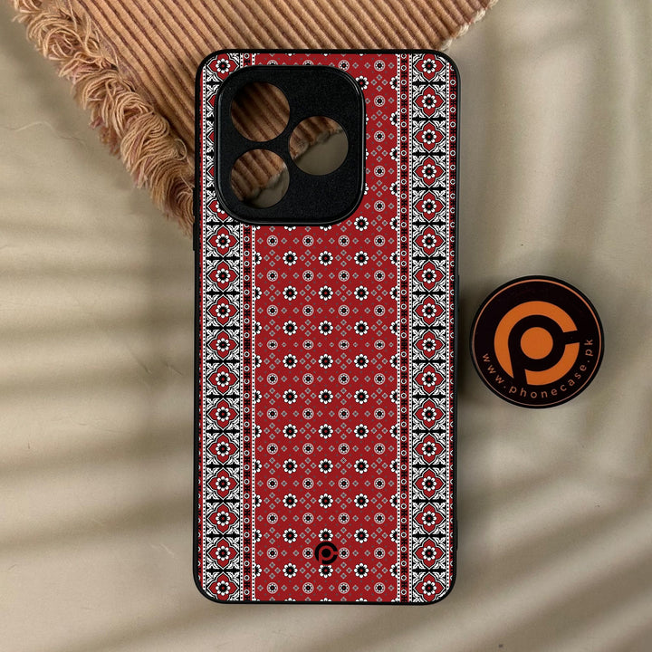 Honor X8d - Ajrak Design 12 - Premium Metal Printed Soft Bumper Shock Proof Case