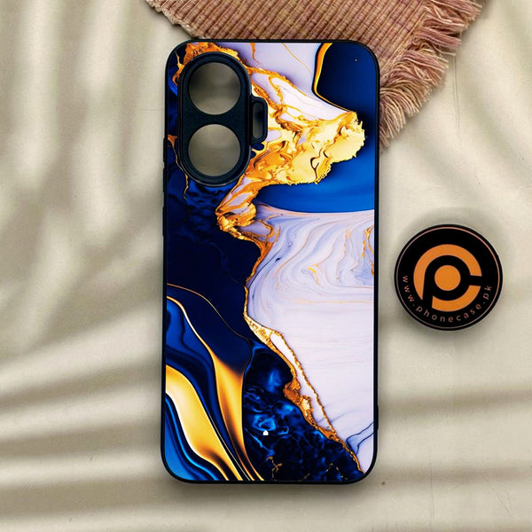 Xiaomi Redmi Turbo 4 Pro - Blue Golden Marble - Premium Metal Printed Soft Bumper Shock Proof Case