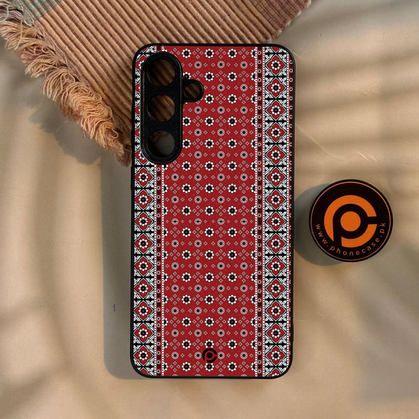 Galaxy S25 Plus - Ajrak Design 12 - Premium Metal Printed Soft Bumper Shock Proof Case
