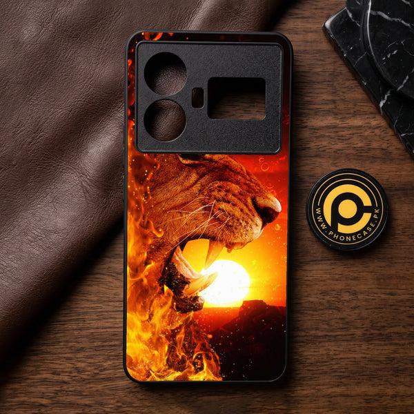 Realme GT 5 - Tiger Design 1 - Premium Metal Printed Soft Bumper Shock Proof Case