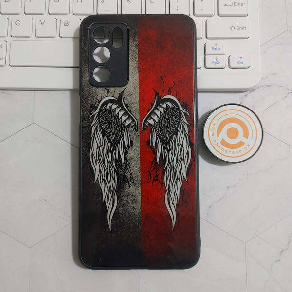 OPPO A16 - Angel Wings Design 2 - Premium Printed Glass soft Bumper shock Proof Case CS-23917