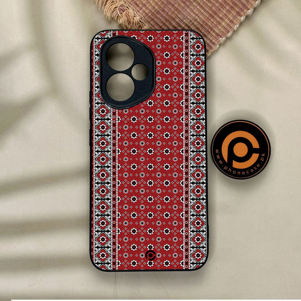 Honor 400 - Ajrak Design 12 - Premium Metal Printed Soft Bumper Shock Proof Case