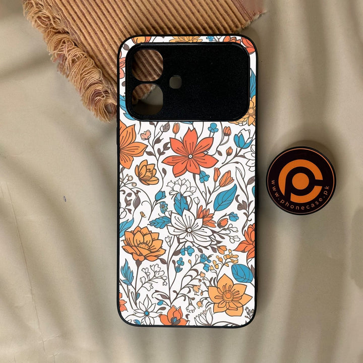 Infinix Smart 20 - Floral Series Design 9 - Premium Metal Printed Soft Bumper Shock Proof Case
