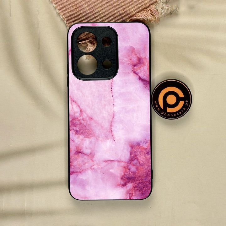 Xiaomi Poco C85 - Pink Design 5 - Premium Metal Printed Soft Bumper Shock Proof Case