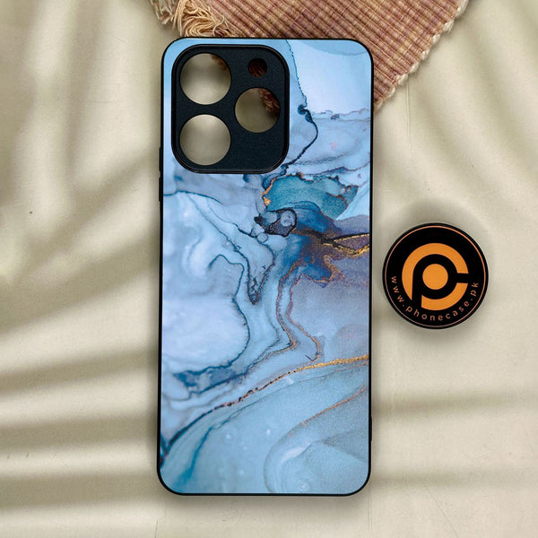 Realme Note 70 - Blue Marble Design 1 - Premium Metal Printed Soft Bumper Shock Proof Case