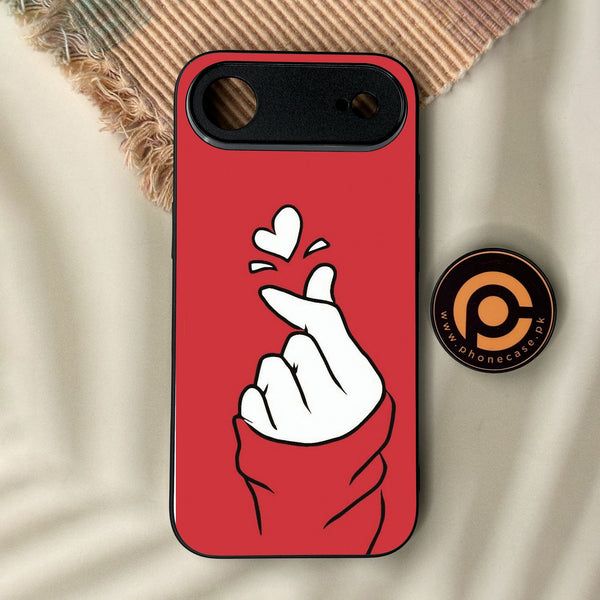 iPhone Air - Finger Heart Bts - Premium Metal Printed Soft Bumper Shock Proof Case