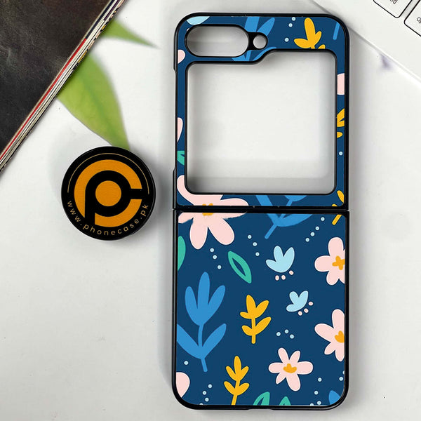 Galaxy Z Flip 6 - Colorful Flowers - Premium Printed Glass soft Bumper shock Proof Case