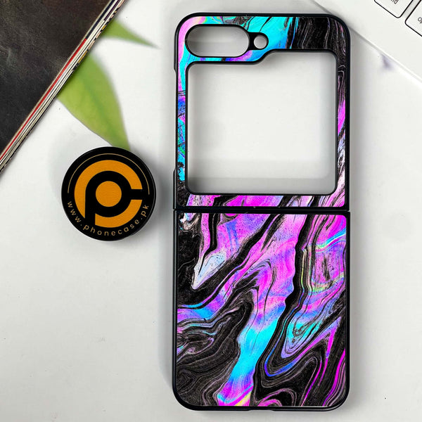 Galaxy Z Flip 6 - Cosmic Inferno - Premium Printed Glass soft Bumper shock Proof Case