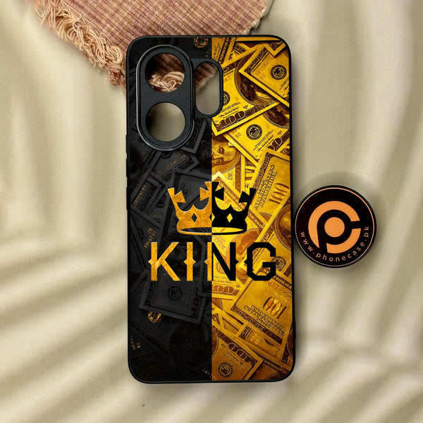 Vivo V60 - King Design 9 - Premium Metal Printed Soft Bumper Shock Proof Case