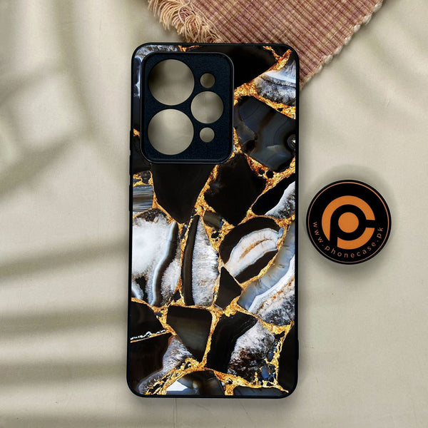 Realme 15 Pro - Black Marble Design 5 - Premium Metal Printed Soft Bumper Shock Proof Case
