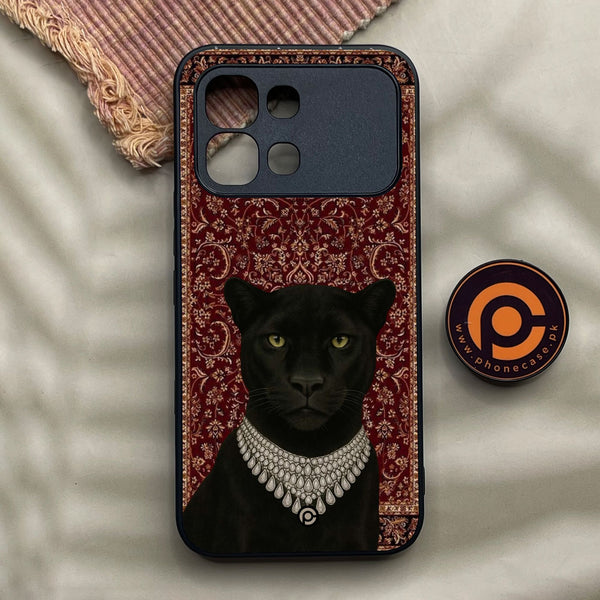 Infinix Note Edge - Black Panther - Premium Metal Printed Soft Bumper Shock Proof Case