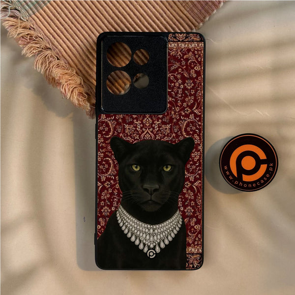 Motorola Edge 50 - Black Panther - Premium Metal Printed Soft Bumper Shock Proof Case