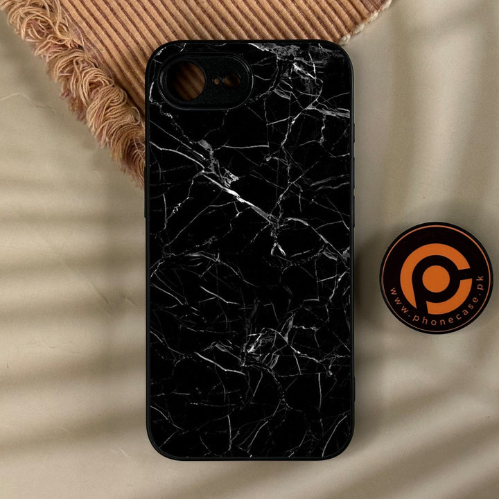 iPhone 17e - Black Marble Design 1 - Premium Metal Printed Soft Bumper Shock Proof Case