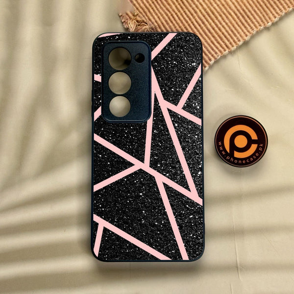 Xiaomi Redmi 15 - Black Sparkle Glitter With Rosegold - Premium Metal Printed Soft Bumper Shock Proof Case