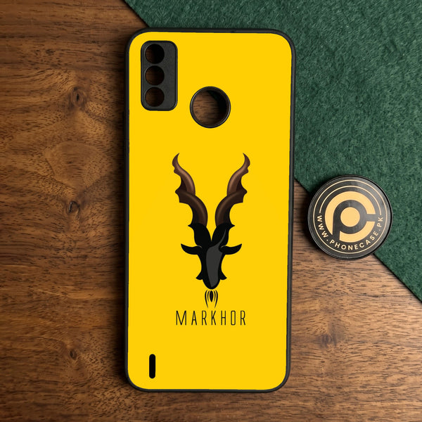 Tecno Spark 6 GO - Markhor Design 1 - Premium Metal Printed Soft Bumper Shock Proof Case