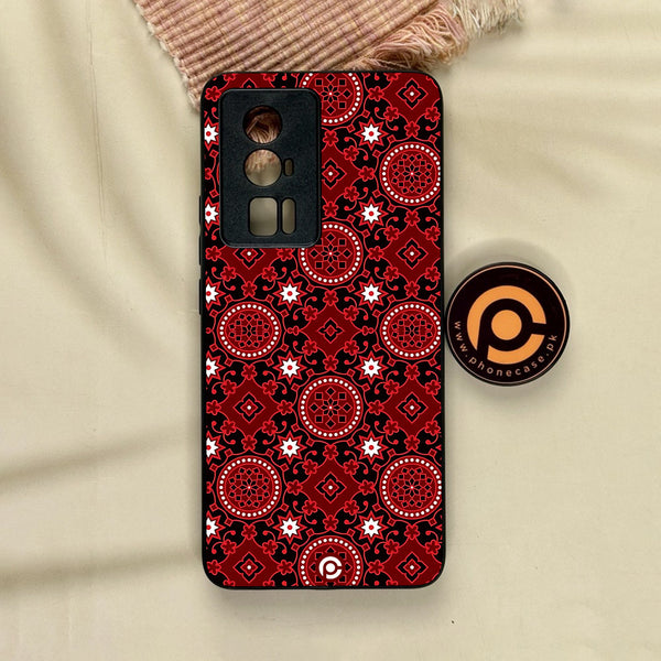 Xiaomi Poco F5 Pro - Ajrak Design 6 - Premium Metal Printed Soft Bumper Shock Proof Case