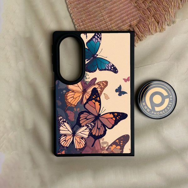 Samsung Galaxy Z Fold 8 - Butterflies Design 6 - Premium Metal Printed Soft Bumper Shock Proof Case