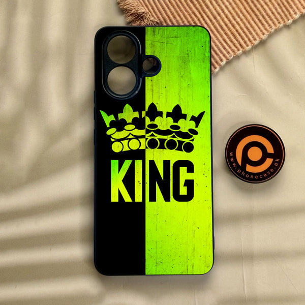Vivo V60 Lite  - King Design 3 - Premium Metal Printed Soft Bumper Shock Proof Case