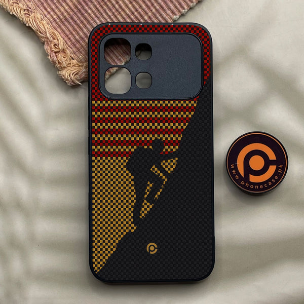 Infinix Note Edge - Classic Weave Design 2 - Premium Metal Printed Soft Bumper Shock Proof Case