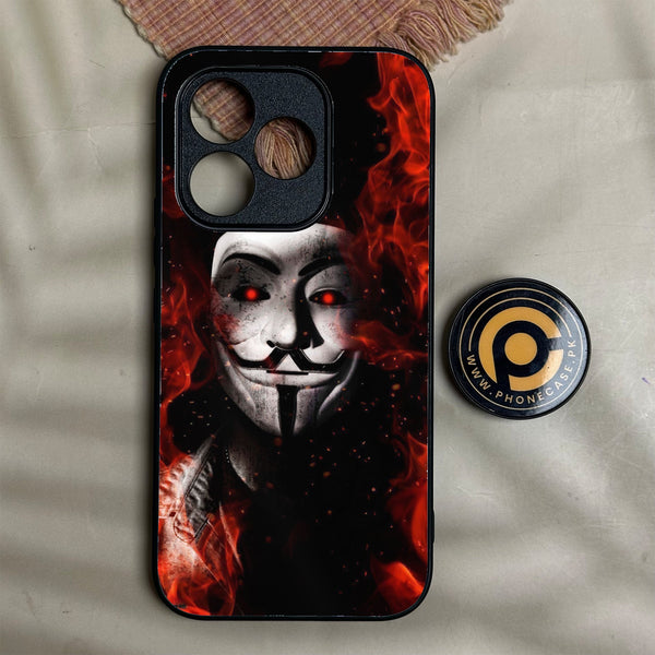 Honor 600 Lite - Anonymous 2.0 Design 7 - Premium Metal Printed Soft Bumper Shock Proof Case