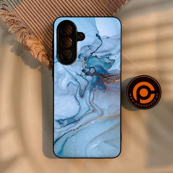 Samsung Galaxy A57 5G - Blue Marble Design 1 - Premium Metal Printed Soft Bumper Shock Proof Case