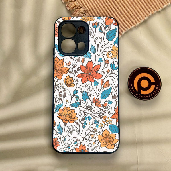 Oppo A6 Pro - Floral Series Design 9 - Premium Metal Printed Soft Bumper Shock Proof Case