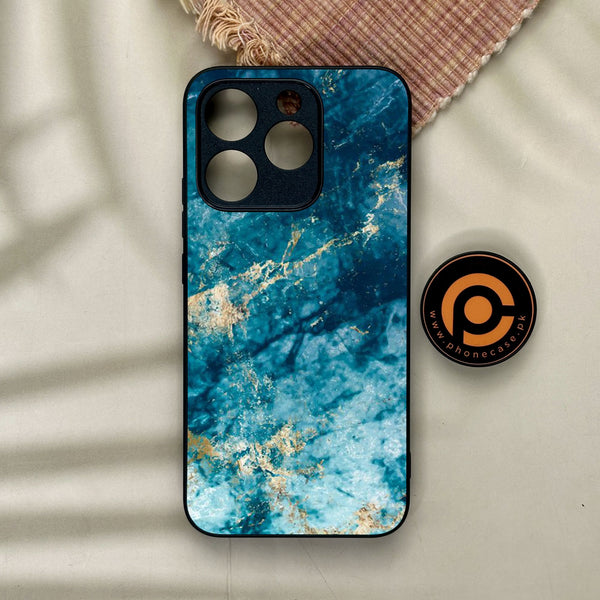 Realme 15T - Blue Marble Design 4 - Premium Metal Printed Soft Bumper Shock Proof Case
