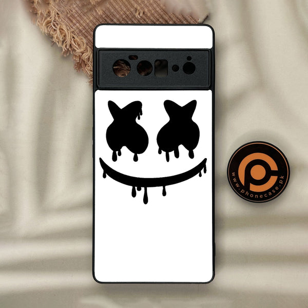 Google Pixel 6 Pro - Marshmello Face - Premium Metal Printed Soft Bumper Shock Proof Case
