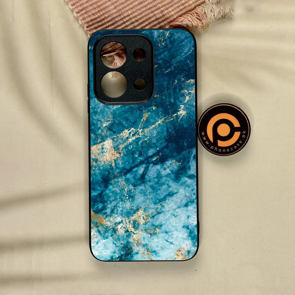 Xiaomi Redmi 15C - Blue Marble Design 4 - Premium Metal Printed Soft Bumper Shock Proof Case